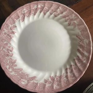 ROYAL WESSEX RED FLORAL DINNER PLATES (set of 5)